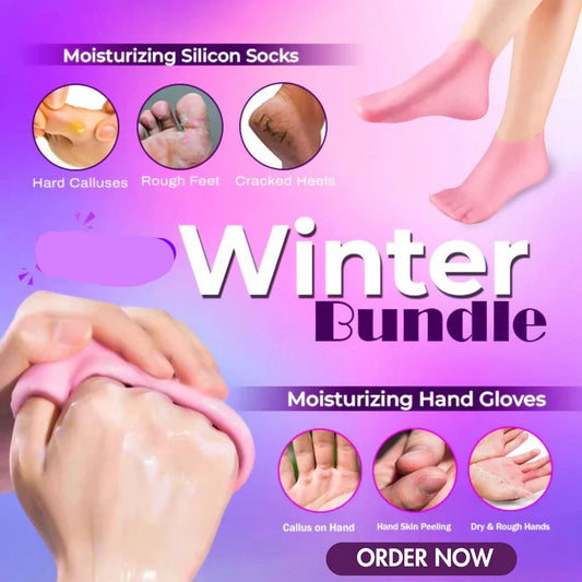 Winter Bundle Silicone Socks + Gloves Say Goodbye to Winter Dryness