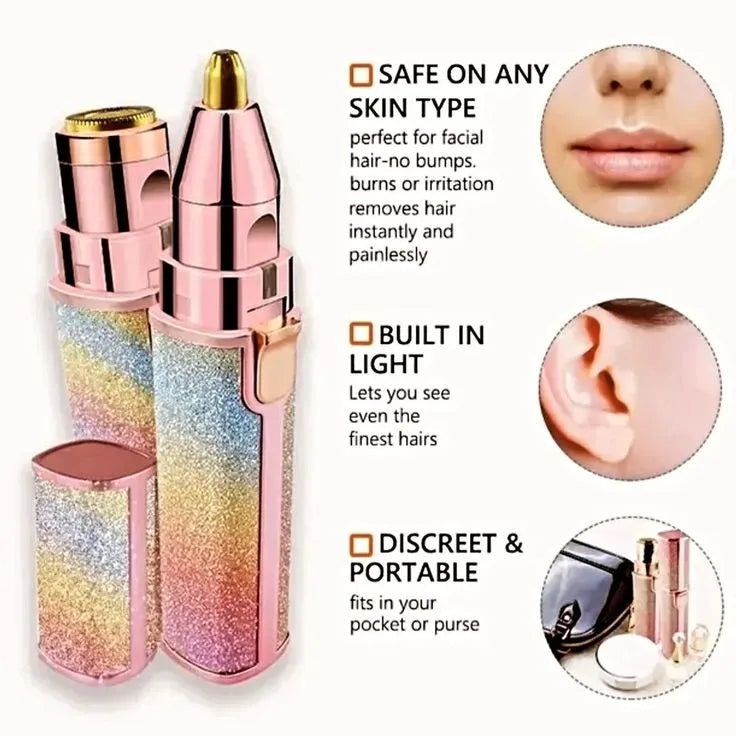 2-in-1 Hair Remover | Eyebrow & Facial Trimmer for Gentle Care