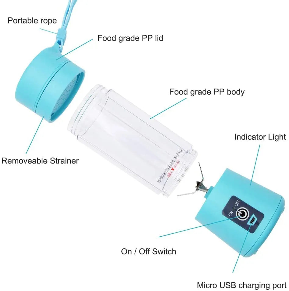 USB Juicer Blender | Powerful 6 Blades for Fresh Drinks Anywhere