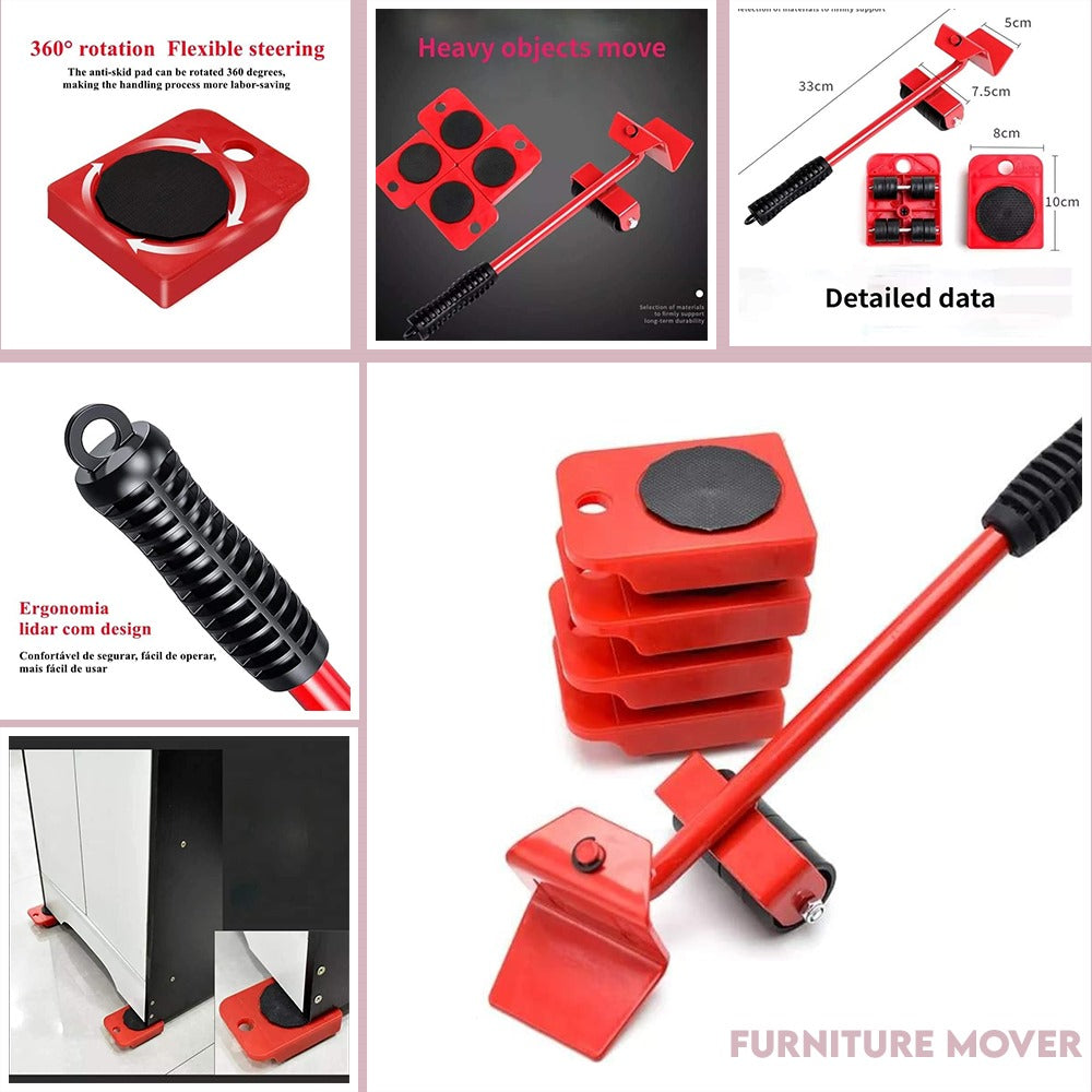 Furniture Moving Tool Kit | 5PC Heavy Duty Sliders & Lifter Set
